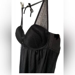 AG BLK Halter Nightgown, 4X P1088